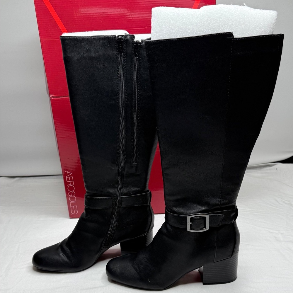 AEROSOLES Women's Black Heeled Boots